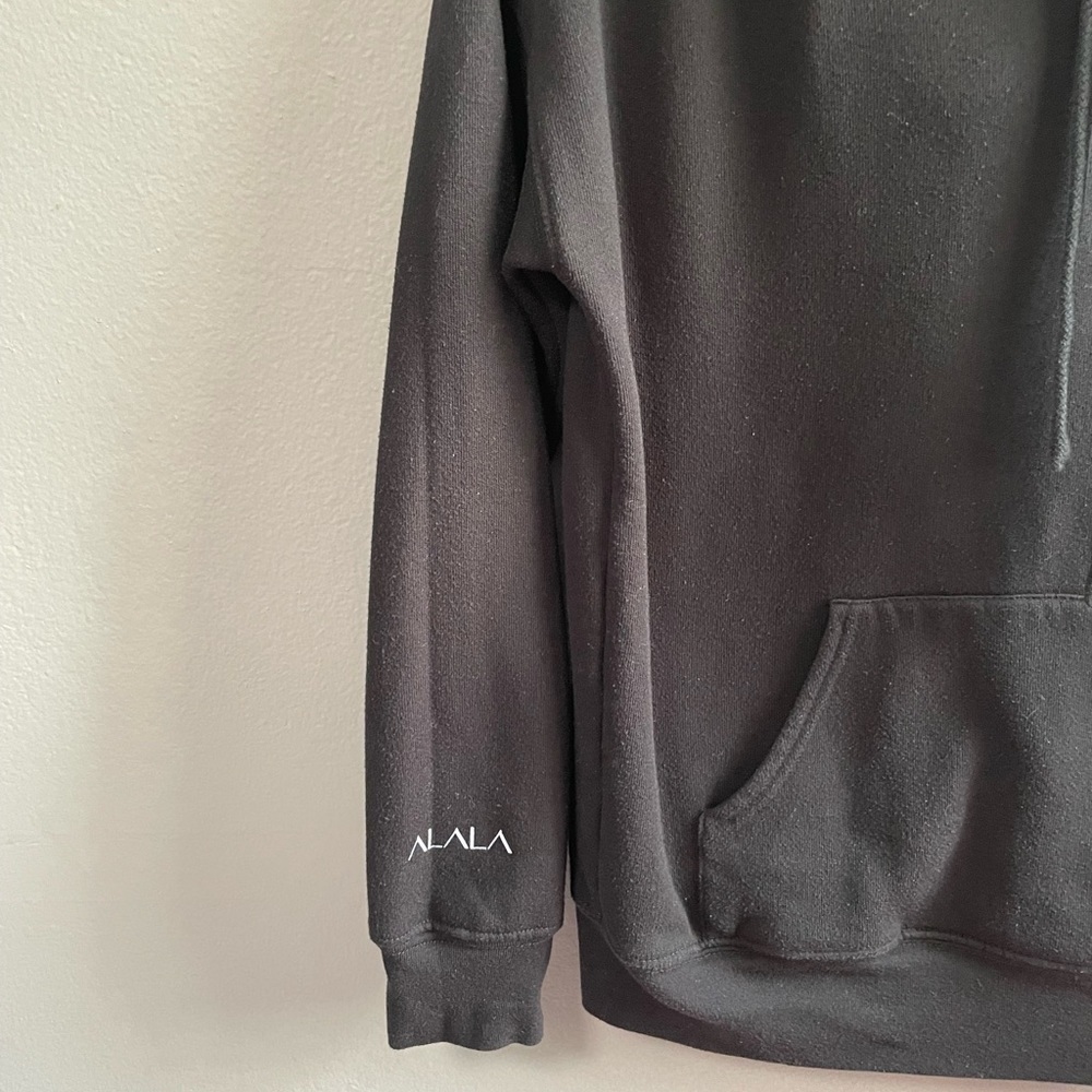 alala x alison malee empowering oversized graphic black mantra hoodie. X-Sm - Picture 5 of 6